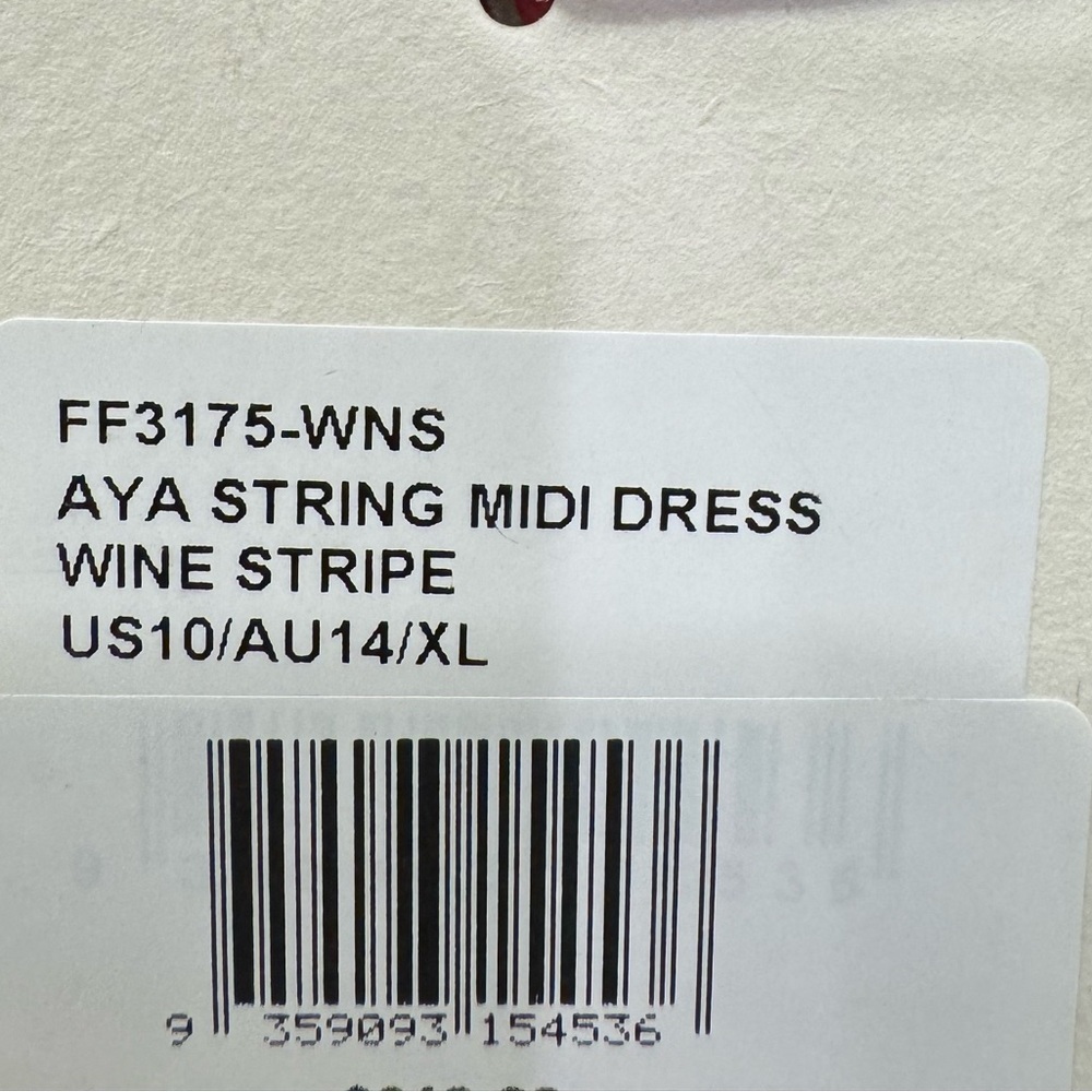 FAITHFULL THE BRAND REVOLVE Aya String Midi Dress in Wine Stripe NWT - Picture 5 of 7